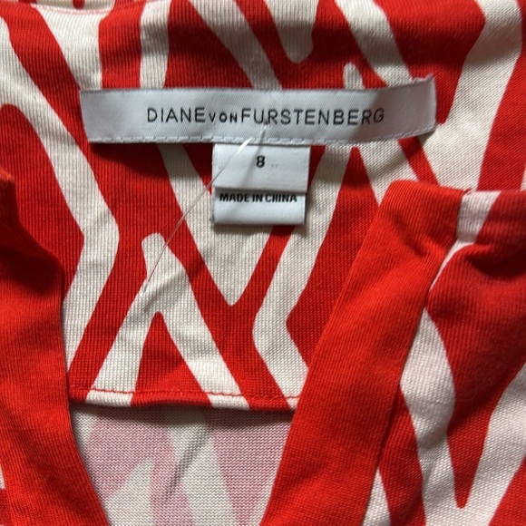 Diane Von Furstenberg Long Sleeve Jersey Dress Mini Women’s 8 Geometric Pattern - Picture 5 of 8